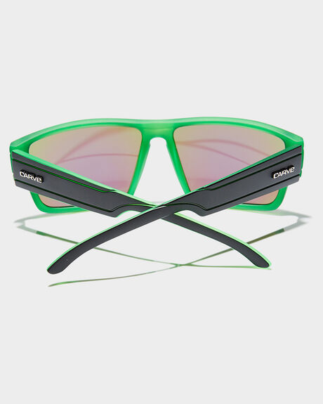 MATTE BLACK GREEN MENS ACCESSORIES CARVE SUNGLASSES - 3261MBLKG