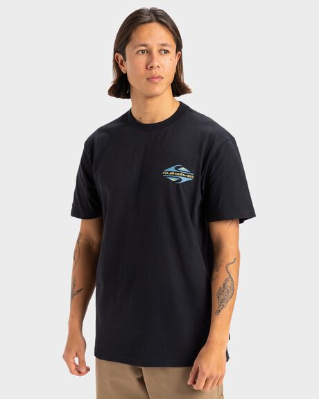BLACK MENS CLOTHING QUIKSILVER T-SHIRTS + SINGLETS - UQYZT05510-KVJ0