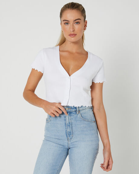 WHITE WOMENS CLOTHING SILENT THEORY FASHION TOPS - 60X5136WHI
