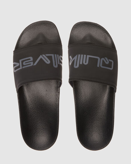 BLACK MENS FOOTWEAR QUIKSILVER SLIDES + THONGS - AQYL101167-KVJ3