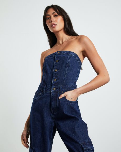 BLUE WOMENS CLOTHING INSIGHT PLAYSUITS + OVERALLS - 1000102981-BLU-XXS