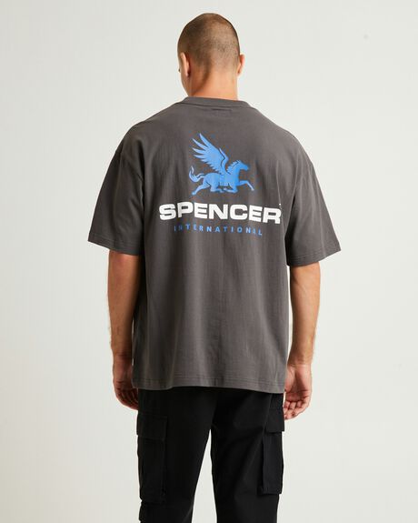 CHARCOAL MENS CLOTHING SPENCER PROJECT T-SHIRTS + SINGLETS - SPMW24191-CHR-S