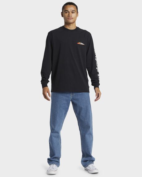 BLACK MENS CLOTHING QUIKSILVER T-SHIRTS + SINGLETS - UQYZT05340-KVJ0