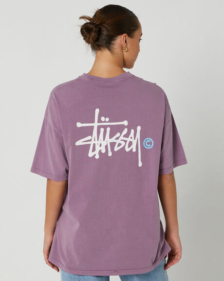 PIGMENT ORCHID WHITE WOMENS CLOTHING STUSSY T-SHIRTS + SINGLETS - ST101000PIGORC