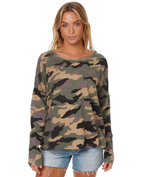 Rusty Imprint Womens Long Sleeve Tee - Camouflage | SurfStitch