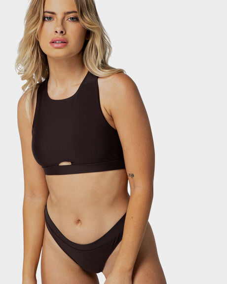 BROWN WOMENS SWIMWEAR ONEBYONE BIKINI TOPS - OBO-879T-XS