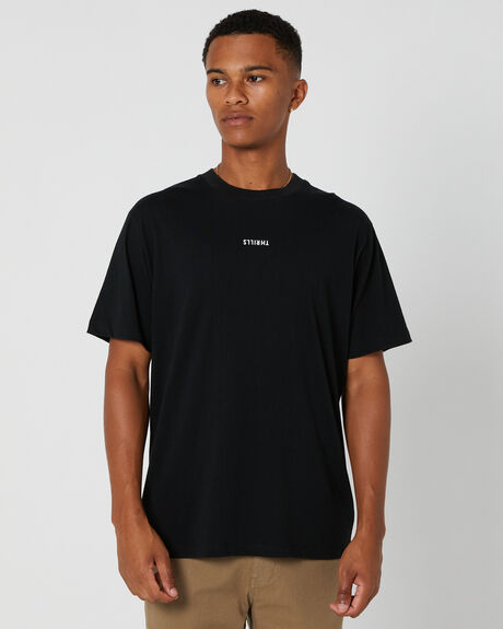 WASHED BLACK MENS CLOTHING THRILLS GRAPHIC TEES - TA23-102BWWASHE