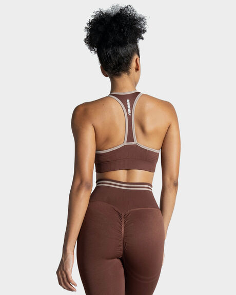 CHOCOLATE BROWN WOMENS ACTIVEWEAR DOYOUEVEN SPORTS BRAS - DYE-SSC-CB-XS