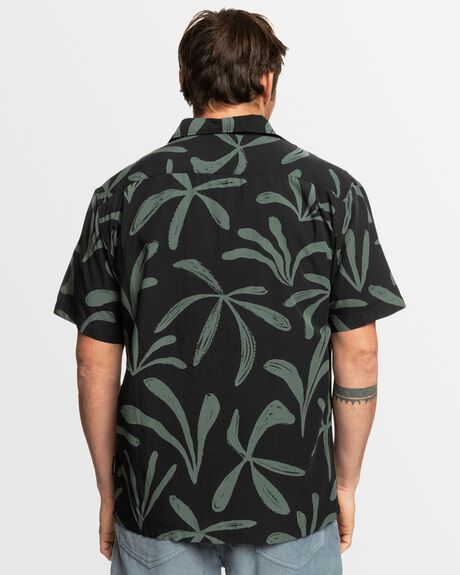 BLACK ABSTRACT ISLAN MENS CLOTHING QUIKSILVER SHIRTS - AQYWT03395-KVJ9