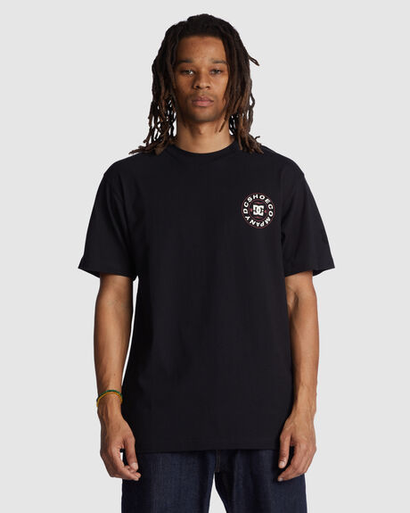 BLACK MENS CLOTHING DC SHOES GRAPHIC TEES - ADYZT05246-KVJ0