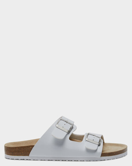 WHITE WOMENS FOOTWEAR SWELL SLIDES - SOLE-2260WHI