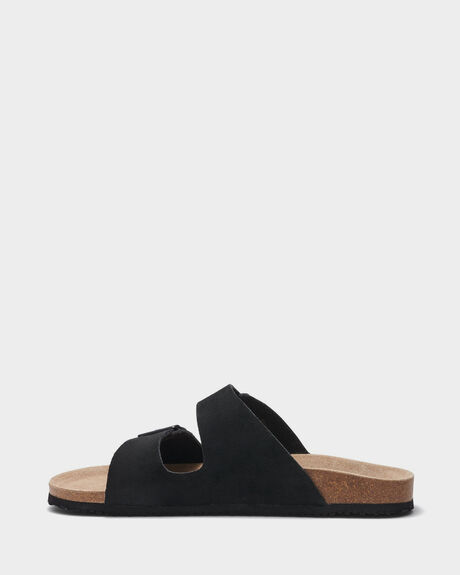 BLACK MENS FOOTWEAR UNCUT SLIDES - BIO_CS-M07BLK