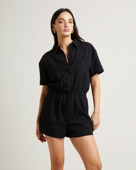 BLACK WOMENS CLOTHING SUBTITLED PLAYSUITS + OVERALLS - 1000106449-BLK-XXS