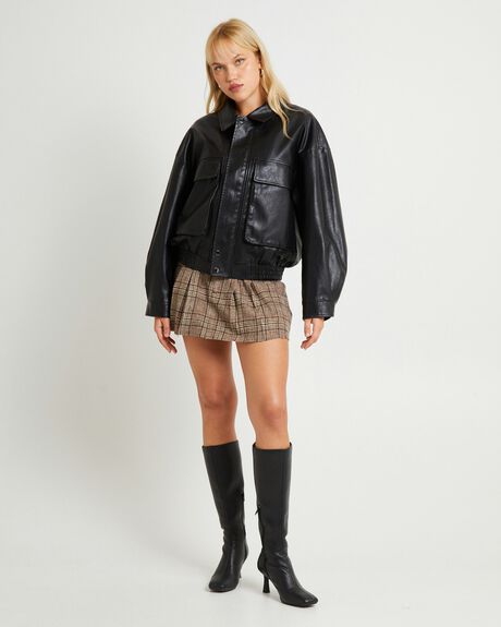 BLACK WOMENS CLOTHING ALICE IN THE EVE COATS + JACKETS - ALWW24257-BLK