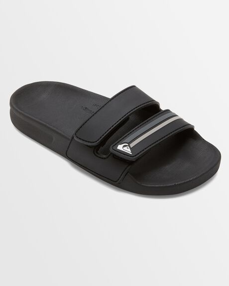 BLACK 1 KIDS BOYS QUIKSILVER SLIDES + THONGS - AQBL100598-KVJ1