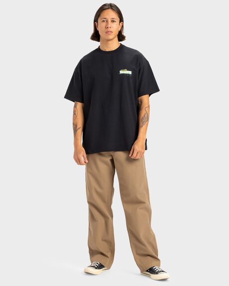 BLACK MENS CLOTHING QUIKSILVER T-SHIRTS + SINGLETS - UQYZT05518-KVJ0