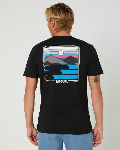 BLACK MENS CLOTHING RIP CURL GRAPHIC TEES - 04IMTE0090