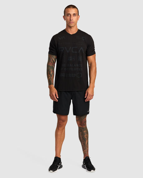 BLACK MENS CLOTHING RVCA GRAPHIC TEES - AVYZT00840-BL2