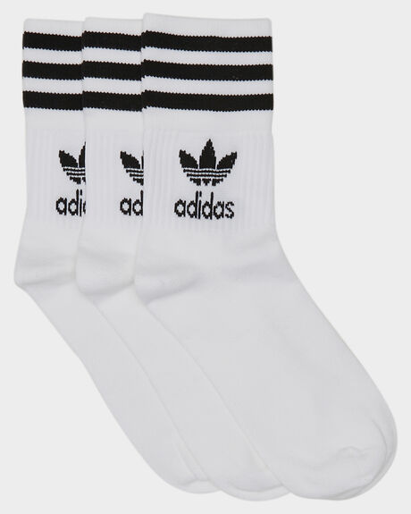 Adidas Mid Cut Crew Sock - White Black | SurfStitch