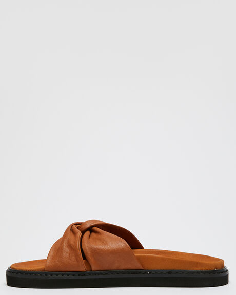TAN WOMENS FOOTWEAR HUMAN FOOTWEAR SLIDES - ATLANTATAN