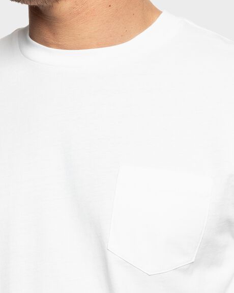WHITE MENS CLOTHING QUIKSILVER T-SHIRTS + SINGLETS - UQYZT05484-WBB0