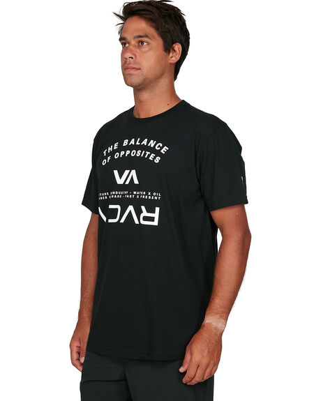 BLACK MENS CLOTHING RVCA GRAPHIC TEES - RV-R305046-BLK