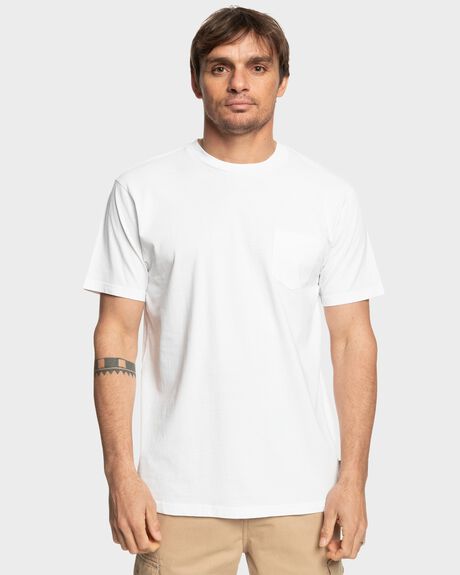 WHITE MENS CLOTHING QUIKSILVER T-SHIRTS + SINGLETS - UQYZT05484-WBB0