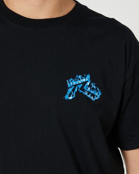 BLACK MENS CLOTHING RUSTY GRAPHIC TEES - TTM2712BLK