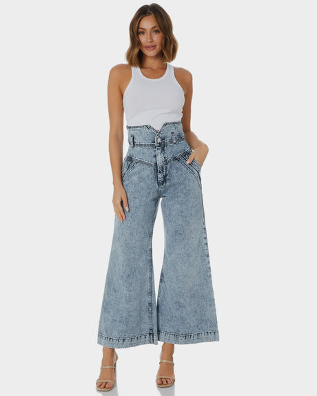 SKY ACID BLUE GRAIN WOMENS CLOTHING TACOOLA JEANS - JONJEM
