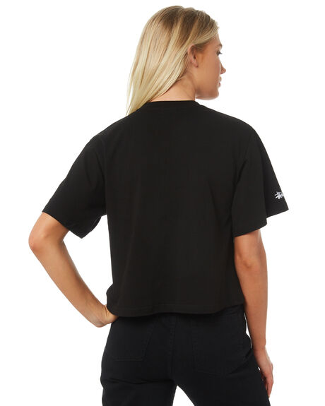 BLACK WOMENS CLOTHING STUSSY TEES - ST182013BLK