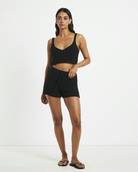 BLACK WOMENS CLOTHING SUBTITLED SHORTS - 1000104177-BLK-XXS