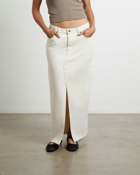 Insight Eva Maxi Denim Skirt White SurfStitch