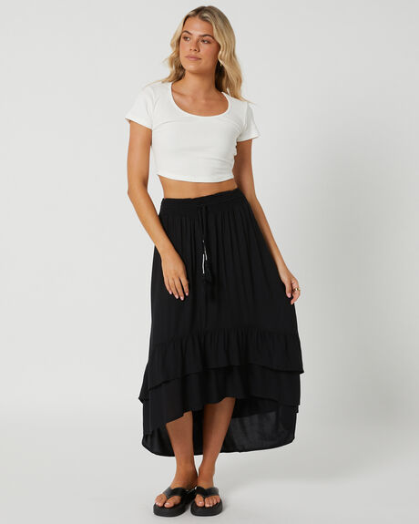 BLACK WOMENS CLOTHING VOLCOM SKIRTS - B1432077-BLK