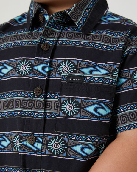 WASHED BLACK KIDS BOYS RIP CURL TOPS - 003TSH8264
