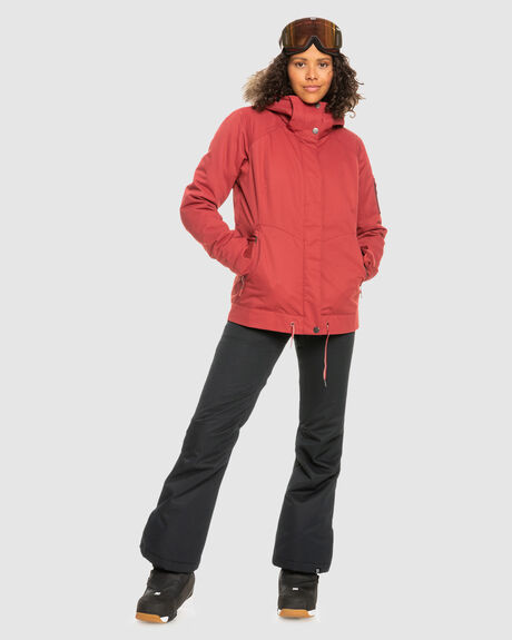 BRICK RED SNOW WOMENS ROXY SNOW JACKET - ERJTJ03367-RQN0