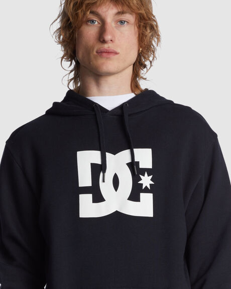 BLACK MENS CLOTHING DC SHOES HOODIES - ADYSF03099-KVJ0