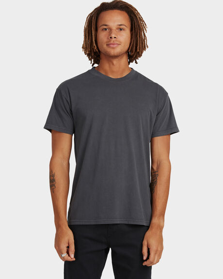 WASHED BLACK MENS CLOTHING BILLABONG BASIC TEES - UBYZT00162-WAA