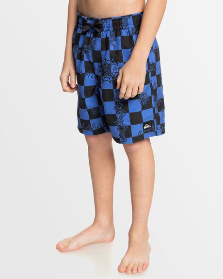 NEBULAS CHECK KIDS YOUTH BOYS QUIKSILVER BOARDSHORTS - EQBJV03504-BQV9