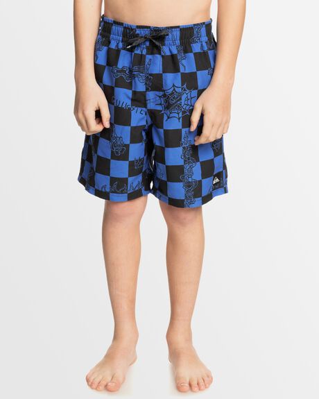 NEBULAS CHECK KIDS YOUTH BOYS QUIKSILVER BOARDSHORTS - EQBJV03504-BQV9