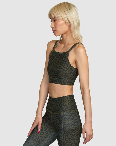 ANIMAL OLIVE WOMENS ACTIVEWEAR RVCA SPORTS BRAS - AVJKT00228-CRB6