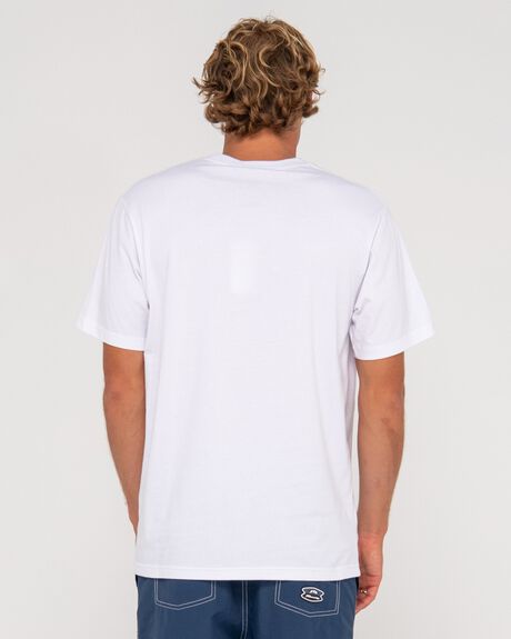 WHITE MENS CLOTHING RUSTY T-SHIRTS + SINGLETS - N23-TTM2802-WHT-1S