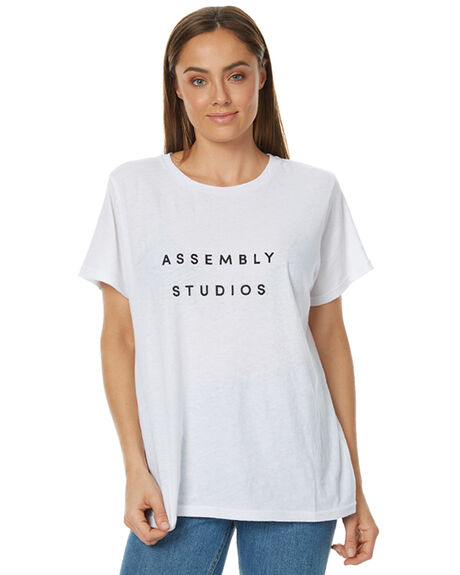 WHITE WOMENS CLOTHING ASSEMBLY TEES - AW-W217103WHT