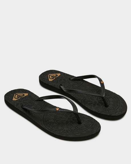 BLACK WOMENS FOOTWEAR ROXY THONGS - ARJL100798BLK