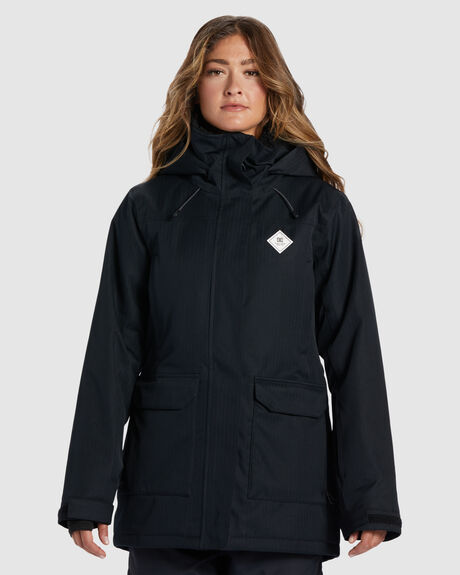 BLACK SNOW WOMENS DC SHOES SNOW JACKET - ADJTJ03037-KVJ0