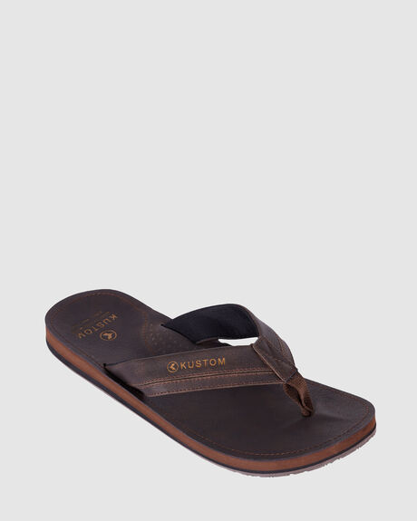 CHOCOLATE MENS FOOTWEAR KUSTOM THONGS - 4984201-CHC