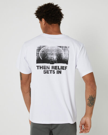 WHITE MENS CLOTHING FORMER GRAPHIC TEES - FTE-23102WHT