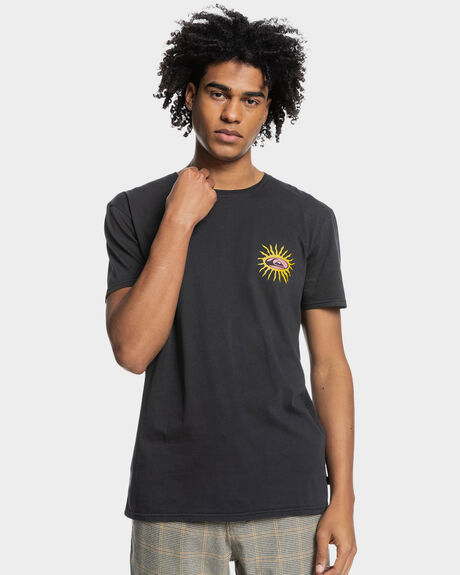 BLACK MENS CLOTHING QUIKSILVER GRAPHIC TEES - EQYZT06564-KVJ0