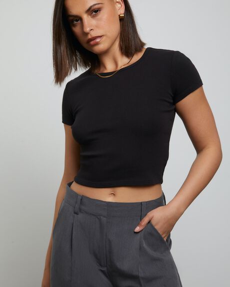 BLACK WOMENS CLOTHING GENERAL PANTS CO. BASICS T-SHIRTS + SINGLETS - 34741400022
