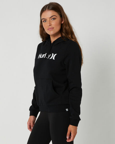 BLACK WOMENS CLOTHING HURLEY HOODIES - HAGFL21OOH010