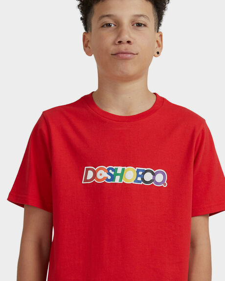 RACING RED KIDS BOYS DC SHOES TOPS - UDBZT03325-RQR7